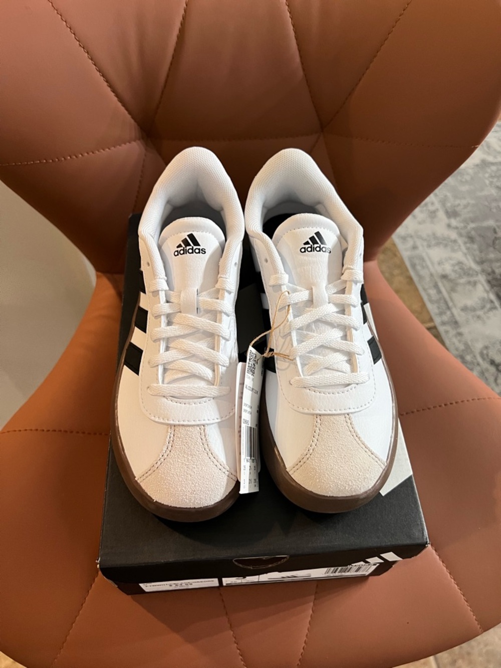 Kids Adidas VL Court 3.0 Sneakers Sz 3 Unisex